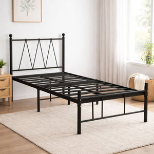 سرير هيكل حديد، 190×70×86 سم - أسود product image
