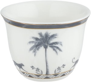 طقم فناجين قهوة سعودي بورسلان السيف غاليري، 12 قطعة - أبيض رمادي product image 2