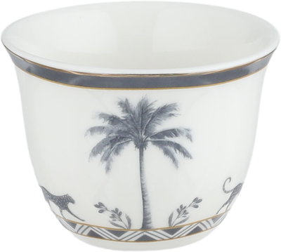 طقم فناجين قهوة سعودي بورسلان السيف غاليري، 12 قطعة - أبيض رمادي product image 2