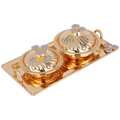 طقم طوفرية مع 2 تمرية استيل السيف غاليري، 3 قطع - ذهبي product image 1