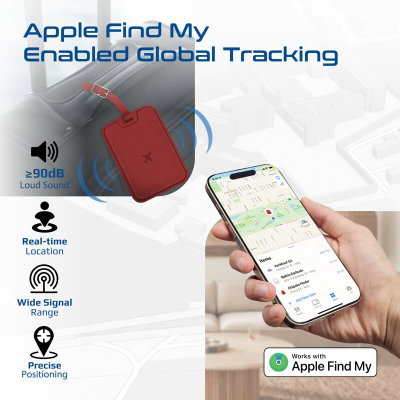علامة أمتعة ذكية لاسلكية جلد بروميت، 110 مللي امبير مكبر صوت، متوافق مع إصدارات iPhone فقط، يدعم البلوتوث - نبيتي product image 2