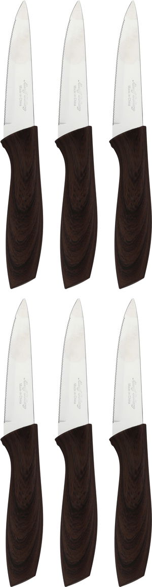Al Saif Gallery Steel Knife Set, 3.5 Inch, 6 Pieces - Dark Brown product image
