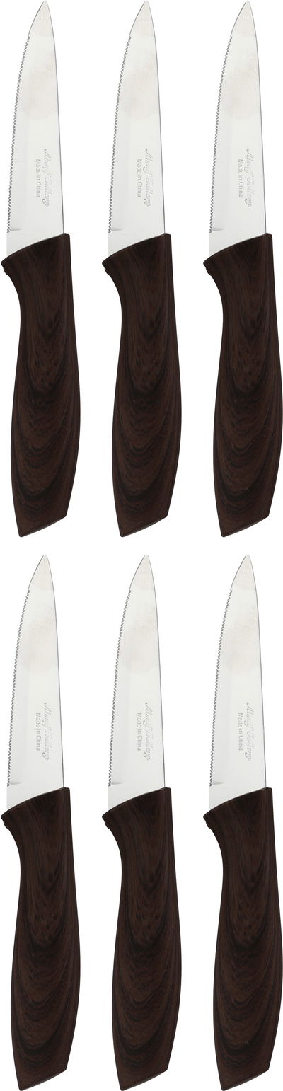 Al Saif Gallery Steel Knife Set, 3.5 Inch, 6 Pieces - Dark Brown product image 1