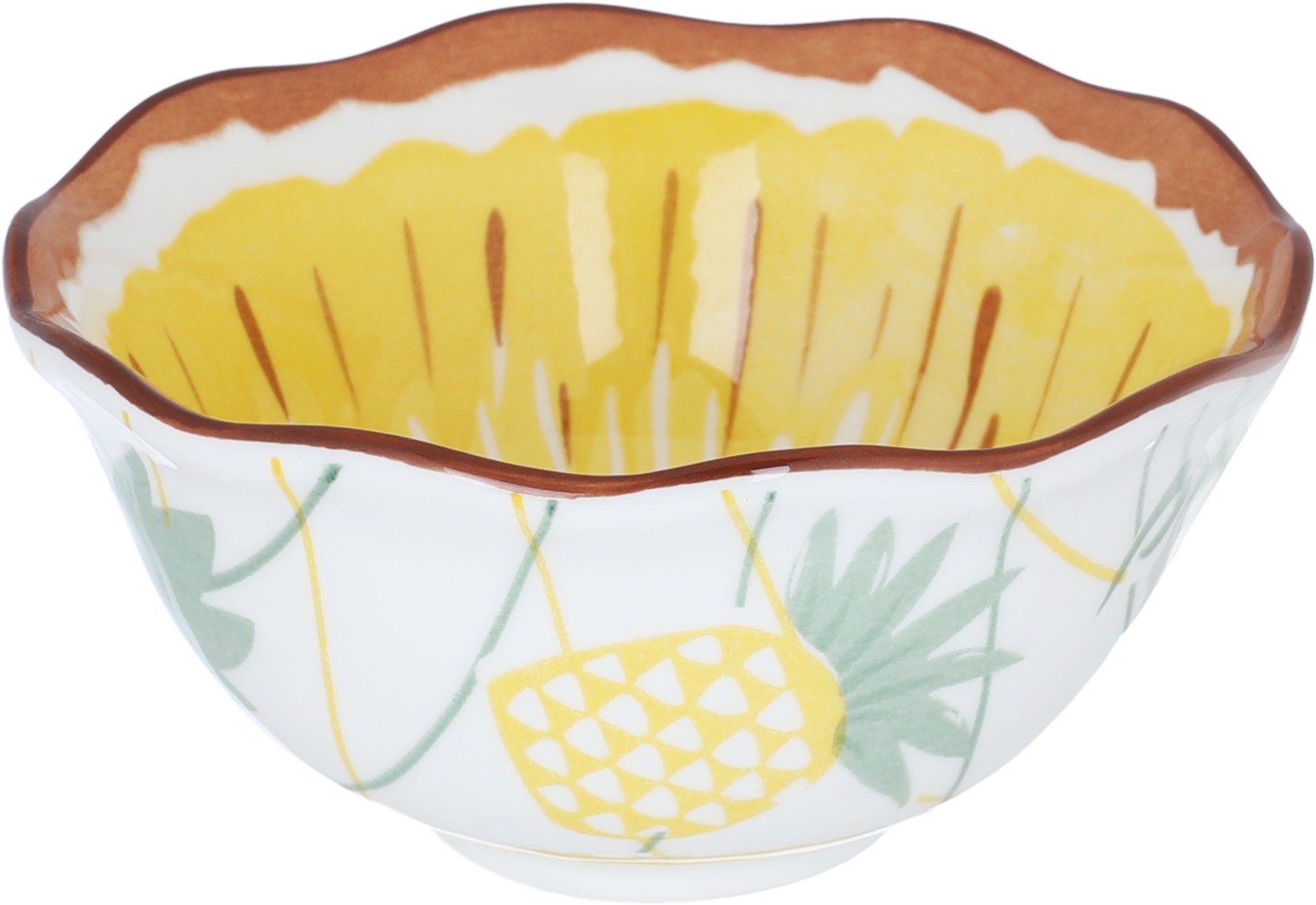 Al Saif Gallery porcelain bowl, 6 x 12.3 x 12.3 cm, circular, yellow-white pattern product image