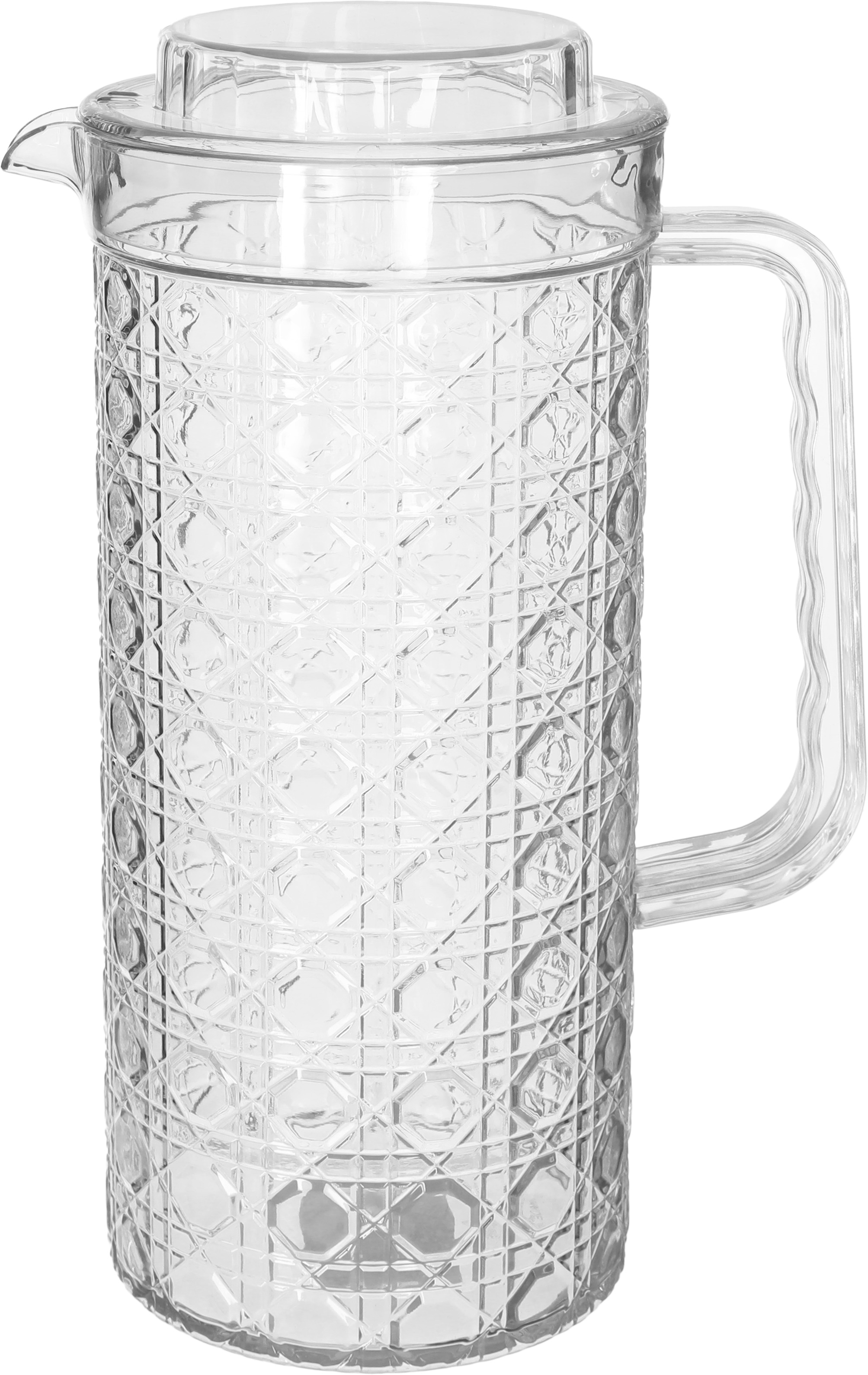 Al-Asayel Jake with plastic lid, 1.6 litres, cylindrical - clear product image