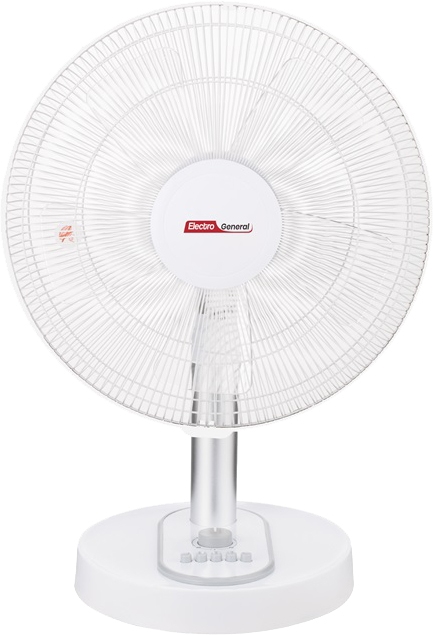 مروحة طاولة الكترو جنرال، 16 بوصة، 55 واط، 3 سرعات، 5 شفرات، FTB-W633 - أبيض product image 1