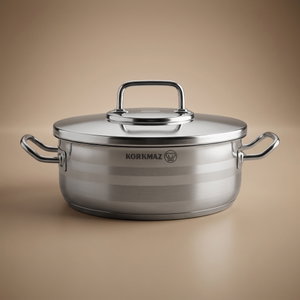 قدر بغطاء ستانلس ستيل استرا 2 كوركماز، 3.5 لتر، 24 سم - فضي product image