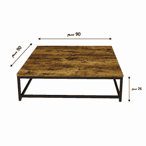 طقم طاولات خشب MDF و معدن، 5 قطع - اسود بني product image 2