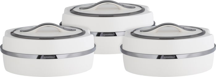 Al Saif Gallery Kanda 2 Case Set, 3 Pieces, Steel Inner Case, Oval - Pearl Silver product image 1