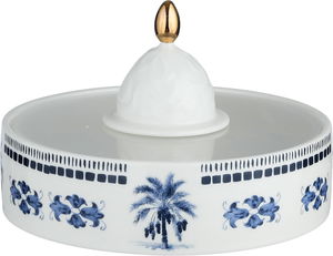 تمرية بغطاء بورسلان السيف غاليري، 18x18x5 سم، غطاء اكرليك، دائري - أبيض أزرق product image