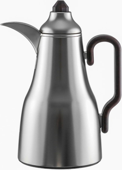 Al Saif Gallery Abq Thermos Set, 1/0.7 Liter, Glass Inner Material, 3 Pieces, Tofriya, Wooden Handle - Transparent Silver product image 3