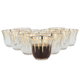 Al Saif Gallery glass tea and coffee set, with golden lines, 50 pieces - transparent product image 3