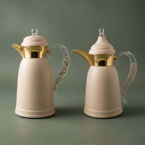 Al Saif Gallery Qamar thermos set, 1 liter, thermal glass inner container, steel outer shell - beige product image