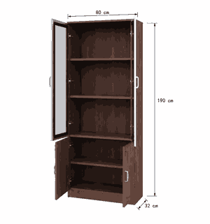 دولاب ملفات خشب، 190×80×32 سم - بني فاتح product image 2