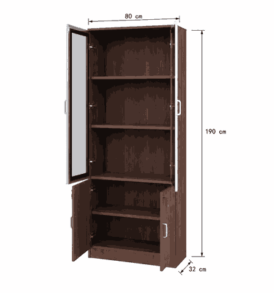 دولاب ملفات خشب، 190×80×32 سم - بني فاتح product image 2