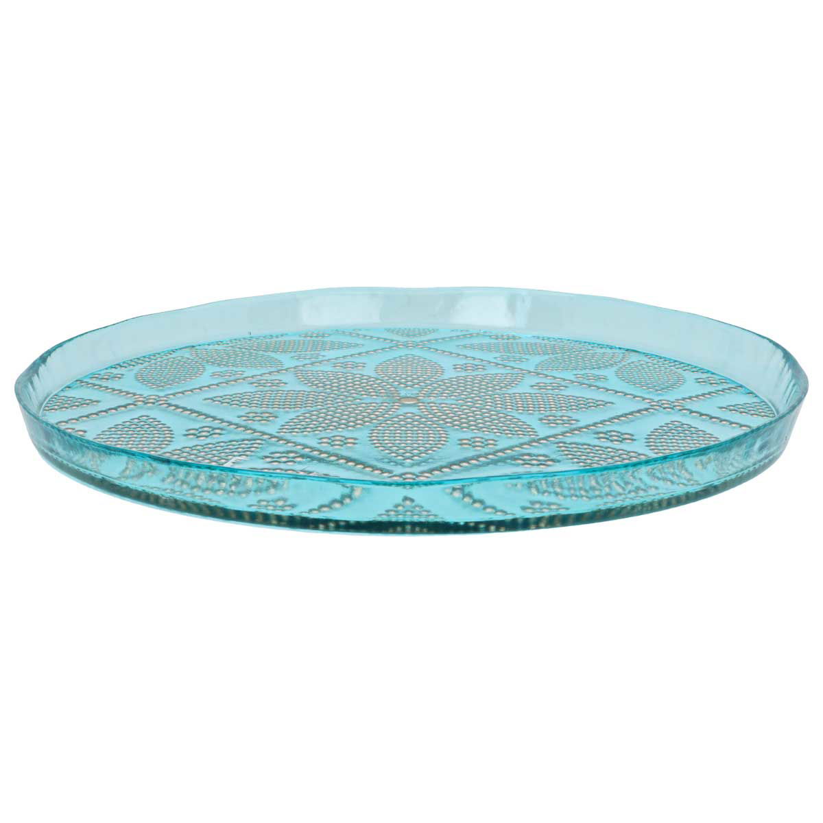Al Saif Gallery Glass Serving Plate, 32X32X2.5 Cm - Turquoise product image 2