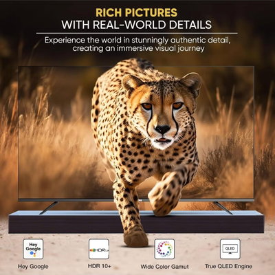تلفزيون سمارت بدون اطار ام تي سي، 75 بوصة، 4K UHD، شاشة QLED، نظام ويب او اس، 2 ريموت ماجيك/عادي، QMT75UH700WOS - اسود product image 2