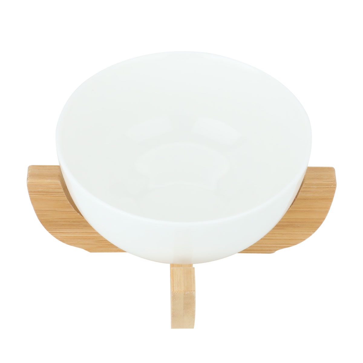 زبدية بورسلان السيف غاليري، قاعدة خشبي - أبيض product image 2
