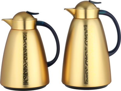 طقم ترامس سيف بلص، 0.7 / 1 لتر، خامة داخلية زجاج، غطاء ضغاط - ذهبي أزرق product image 1