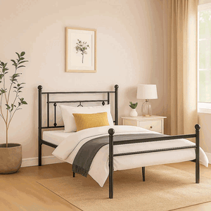 سرير حديد، 40×90×190 سم - أسود product image 2