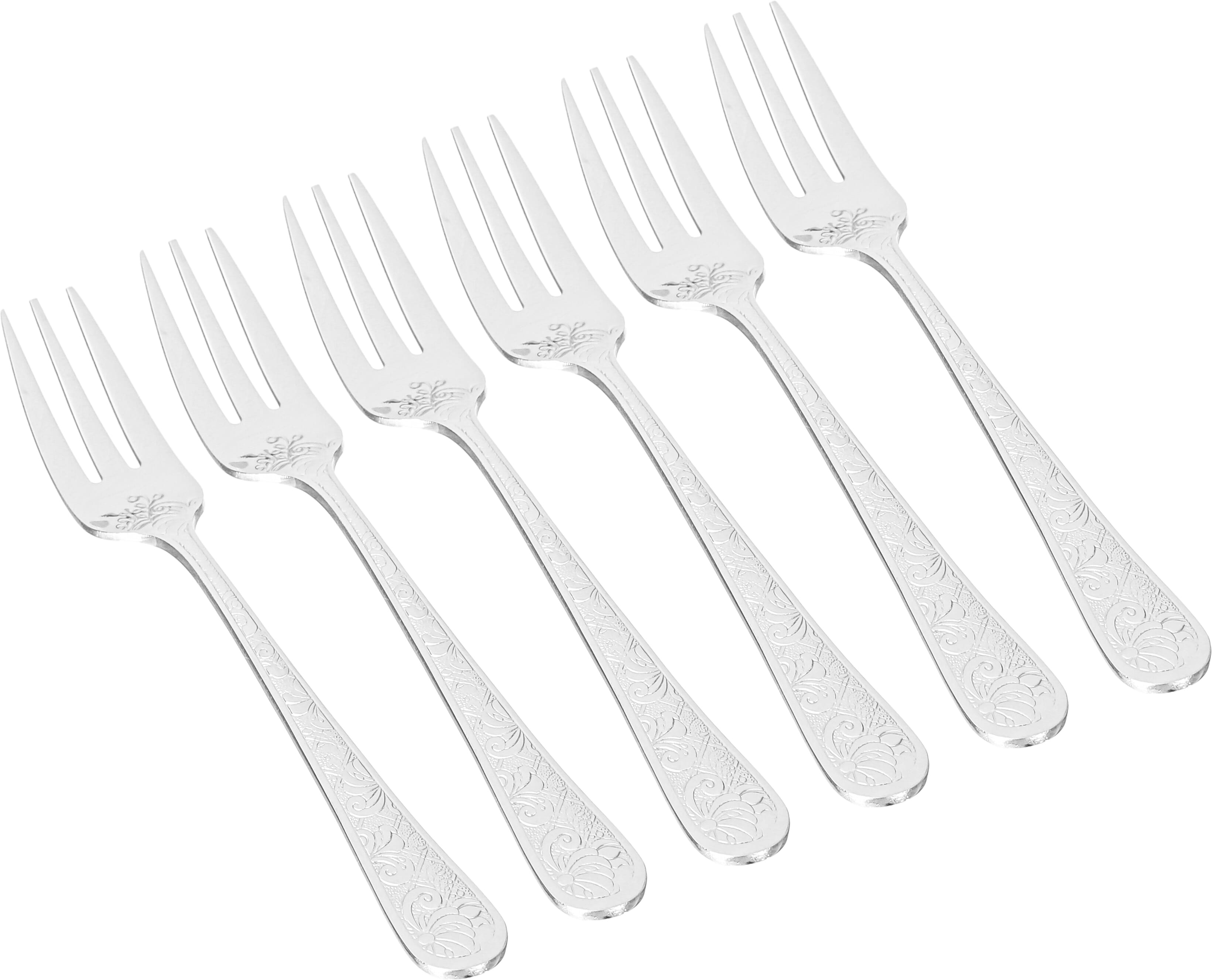Al Saif Gallery steel sweet fork set, 6 pieces, wooded - silver product image