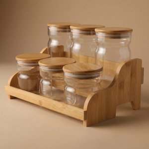 Al Saif Gallery Glass Lid Spice Jar Set, 6 Pieces - Clear product image
