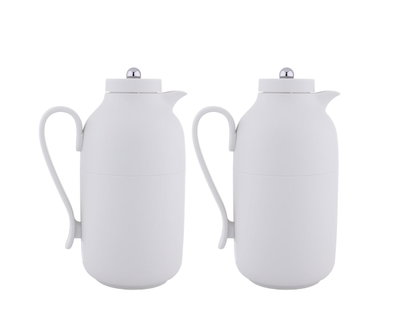 طقم ترامس جيهان السيف، 1 / 1 لتر، 2 قطعة، حافظة داخلية زجاج حراري - أبيض product image 1