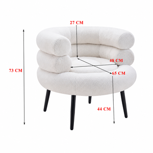 كرسي مودرن خشب MDF، 73×65×48 سم، قماش بوكلية - أبيض product image 2