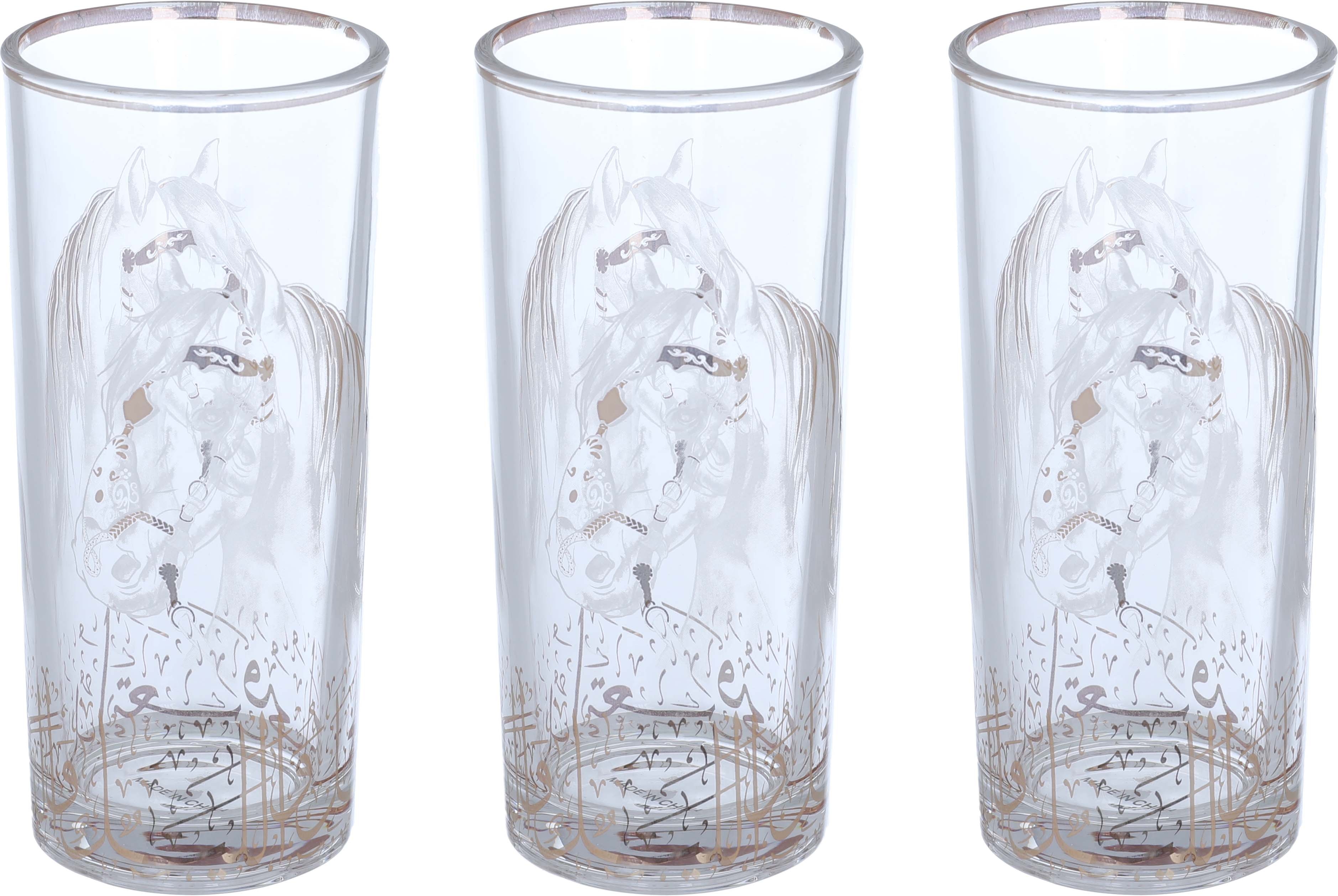 Al Saif Gallery Glass Cups Set, 3 Pieces - Clear product image