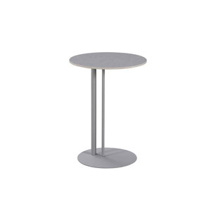 Modern ceramic and steel side table, 60 x 45 cm - light gray product image 2