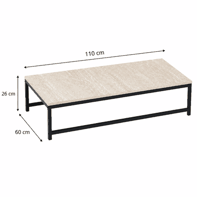 طقم طاولات خشب MDF و معدن، 5 قطع - خشبي فاتح product image 4