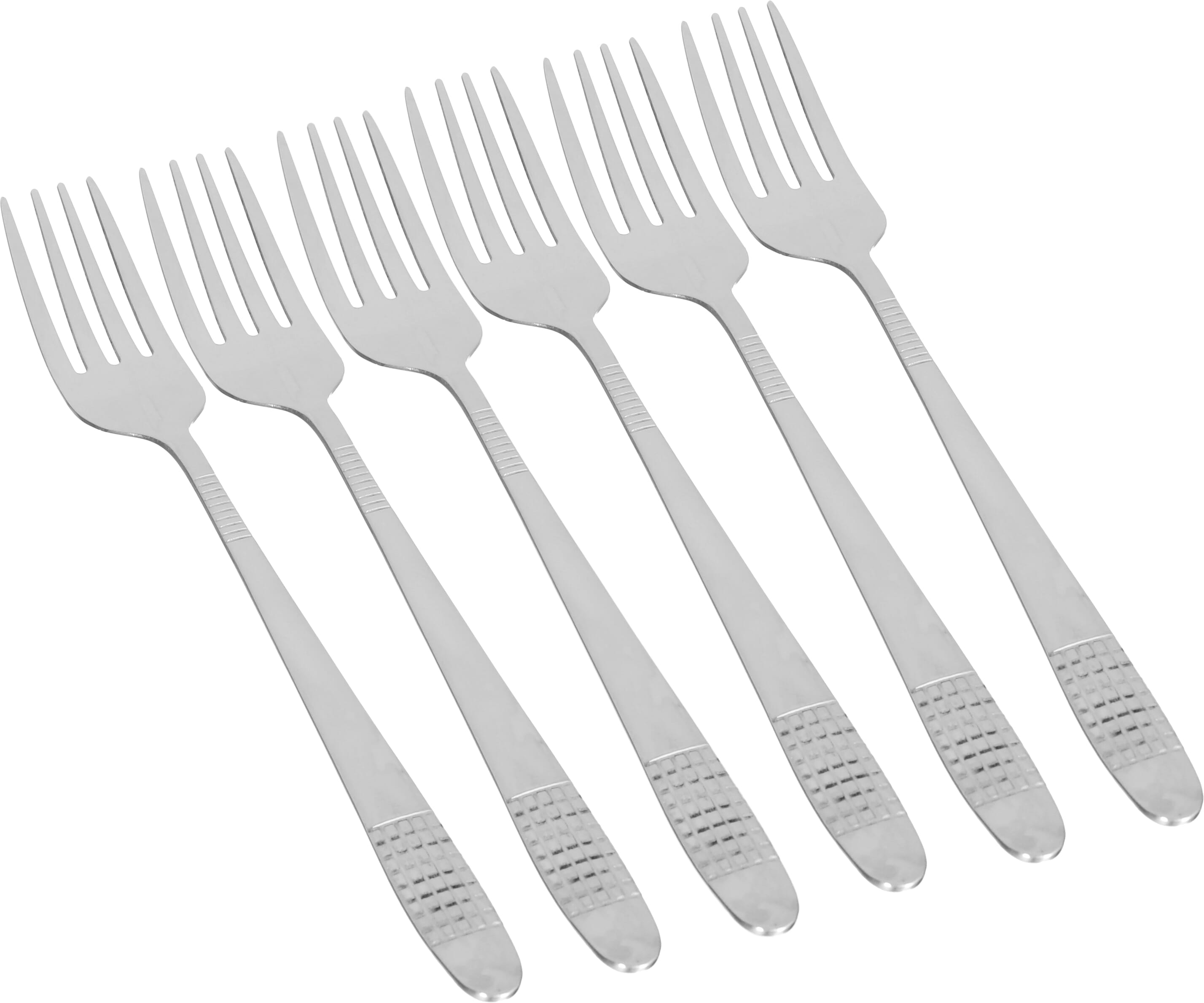 Al Saif Gallery steel sweet fork set, 6 pieces, 16 x 2 cm, engraved - silver product image