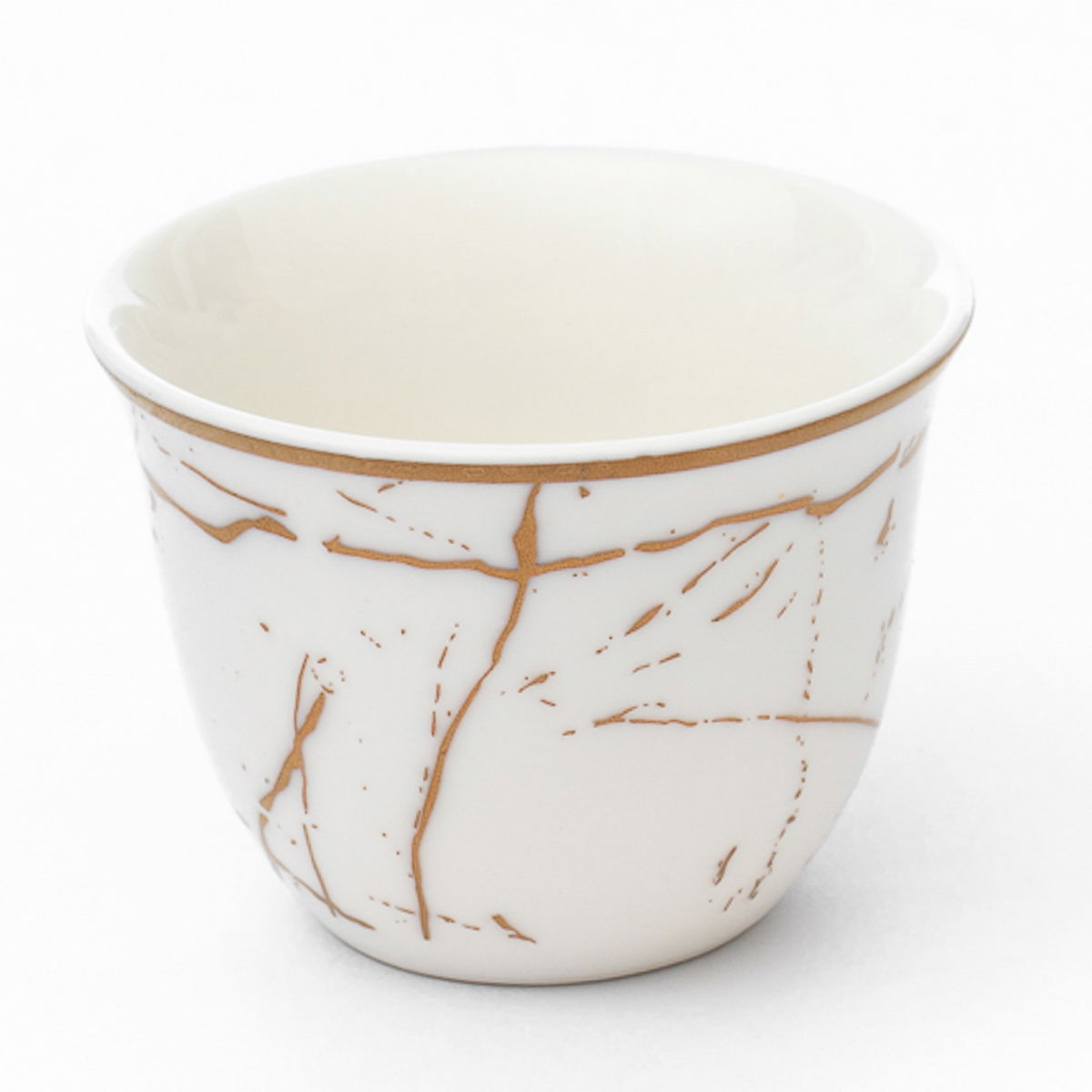 Al Saif Gallery porcelain Arabic coffee cups set, silver striped, 12 pieces - white product image 2