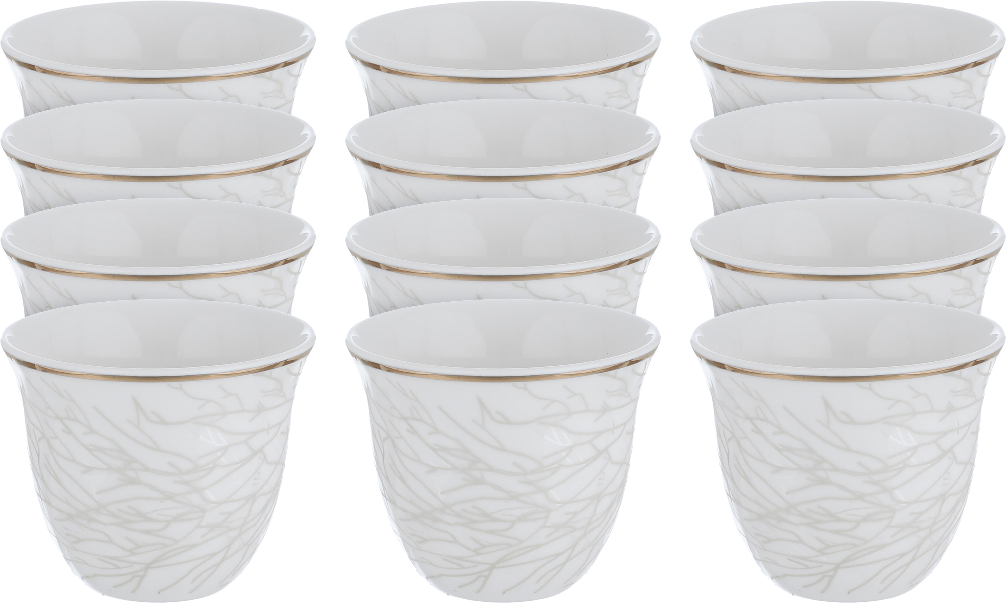 Al Saif Gallery Saudi Arabian Coffee Cup Set, Porcelain, Saif Gallery, 100 ml, 12 Pieces - White product image