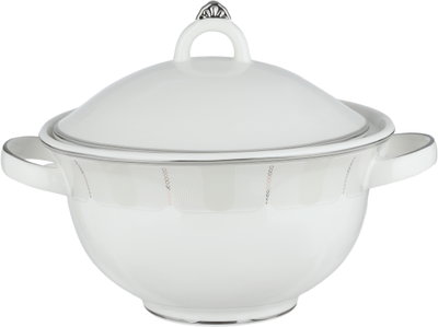 طقم سفرة بورسلان السيف غاليري، 61 قطعة، نقوشات فضي - أبيض product image 5