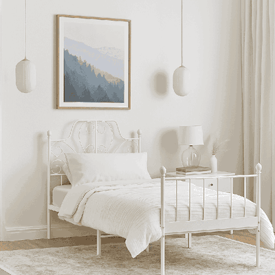 سرير حديد مفرد، 100×90×190 سم - ابيض product image 3