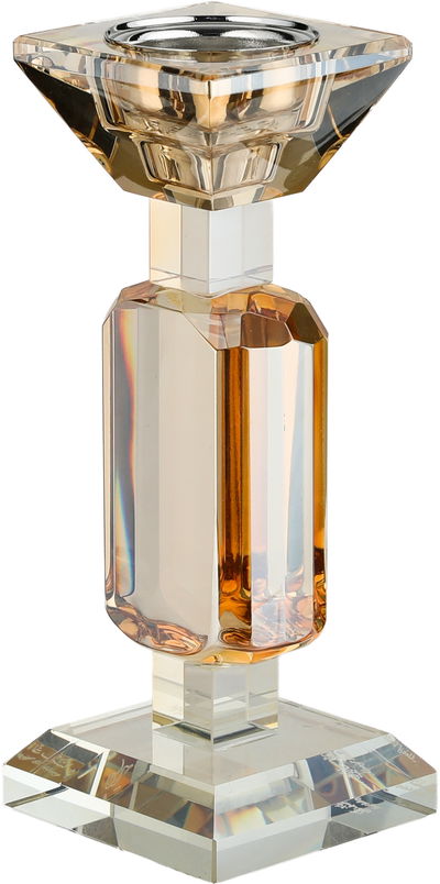 مبخرة زجاج السيف غاليري، 7x7x18 سم، قاعدة مربع - ذهبي شفاف product image 2