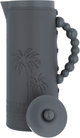 Al Saif Gallery Royal 7T thermos, 1 liter, leather covered, palm pattern, glass inner case, plastic outer case - dark gray product image 5