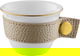 Al Saif Gallery Saudi coffee cups set, porcelain, gold leather strap, 6 pieces - white product image 2
