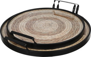 طقم طوفريات متعدد الخامات السيف غاليري، قطعتين، اطار اسود - اسود بني product image