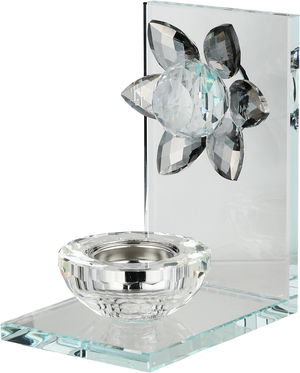 مبخرة زجاج السيف غاليري، 9.5x12x16 سم، قاعدة مربع - رمادي شفاف product image 2