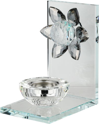 مبخرة زجاج السيف غاليري، 9.5x12x16 سم، قاعدة مربع - رمادي شفاف product image 2