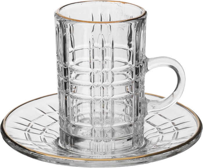 Alsaif Gallery Bialat Tea and Coffee Serving Set, 26 Pieces - Clear product image 2