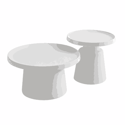 طقم طاولات حديد و معدن، قطعتين - ابيض product image 3