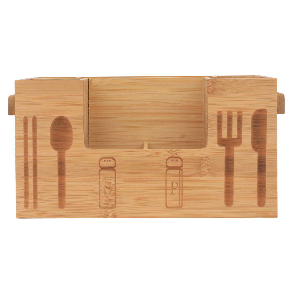 Al Saif Gallery Bamboo Wooden Spoon Stand, 28x16x15 cm, 7-section section - Brown product image 3