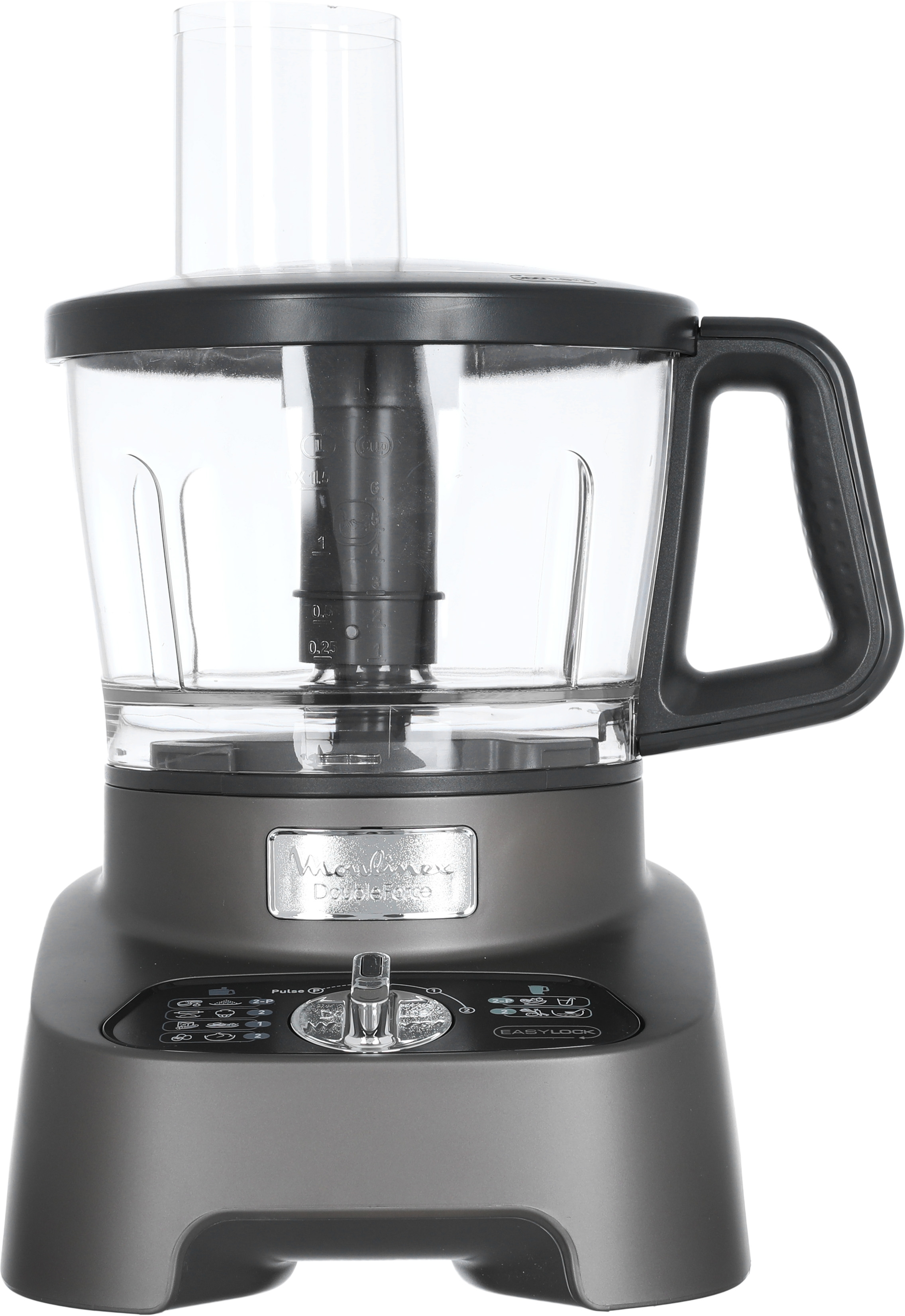 Moulinex Double Force Food Processor, 1000 Watt, 2 L / 3 L, 10 Attachments, 6 Speeds - Black product image