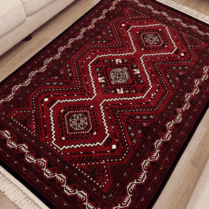 سجادة بوليستر سجادتي، 200×300 سم، تصميم كاشان تراثي - أحمر product image 2