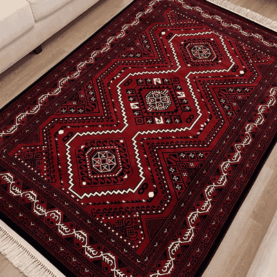 سجادة بوليستر سجادتي، 160×230 سم، تصميم كاشان تراثي - أحمر product image 3