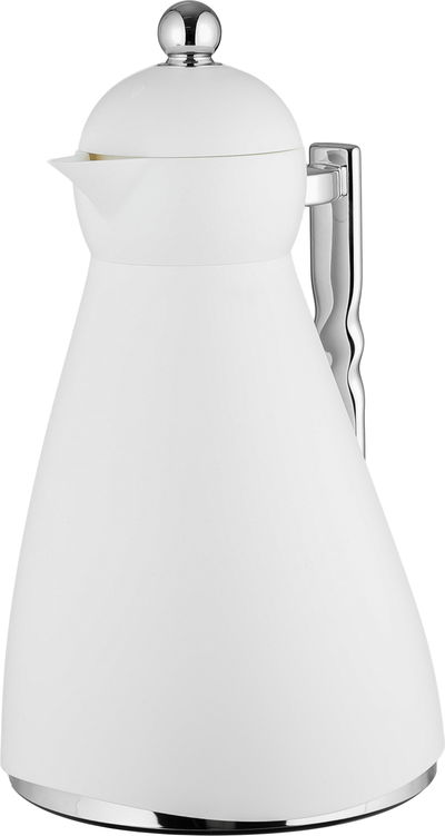 ترمس نور جلوري، 1 لتر، حافظة داخلية زجاج، ضغاط، يد فضي - أبيض product image 3