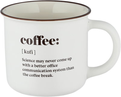 Al Saif Gallery Porcelain Mug, 350 ml, with a brown rim - White product image 2